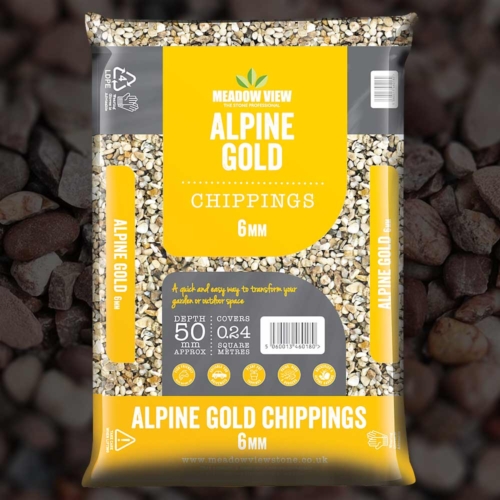 Meadow View Alpine Gold Chippings - 6Mm - 20Kg Bag