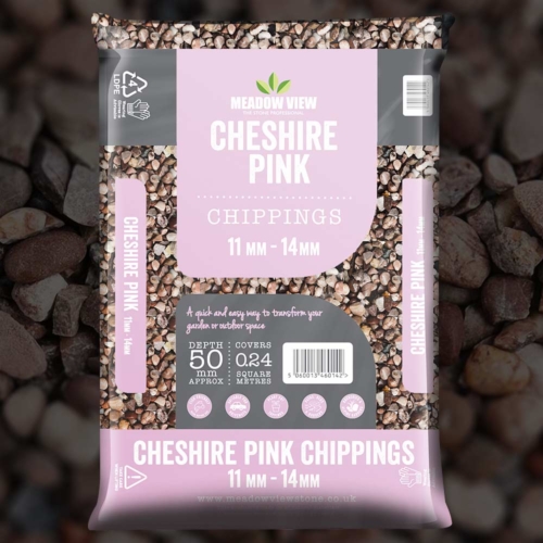 Meadow View Cheshire Pink Chippings - 14Mm - 20 Kg Bag