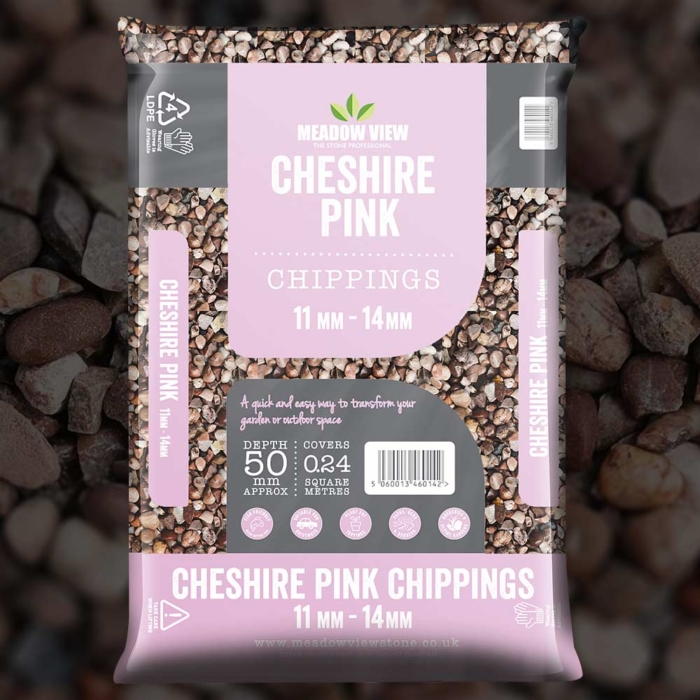 Meadow View Cheshire Pink Chippings - 14Mm - 20 Kg Bag