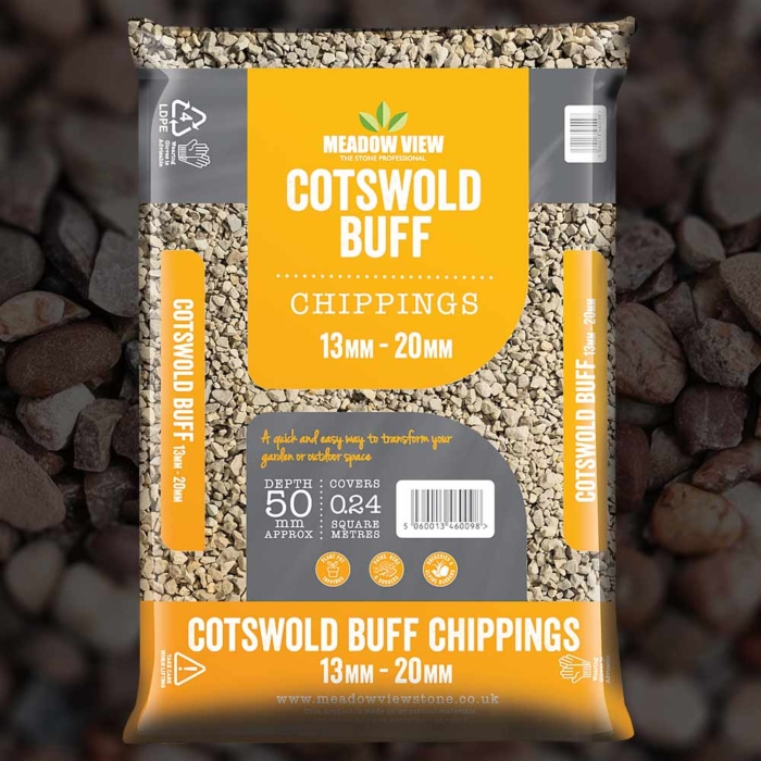 Meadow View Cotswold Buff Chippings - 20Mm - 20 Kg Bag