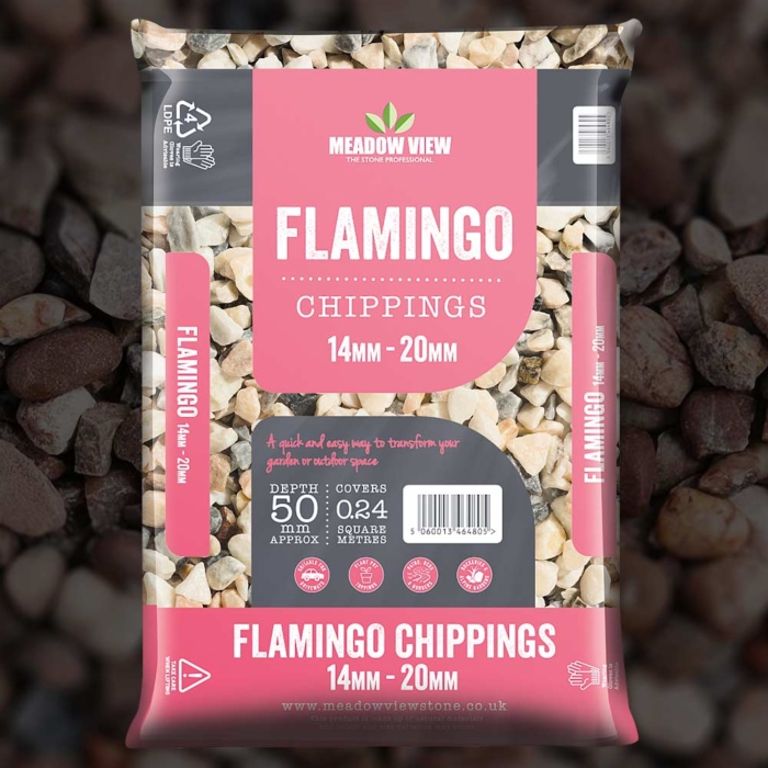 Meadow View Flamingo Chippings - 20Mm - 20 Kg Bag
