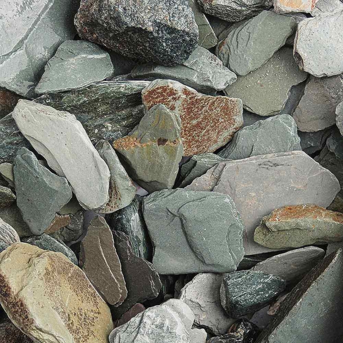 Meadow View Green Slate Chippings - 40Mm - Wet