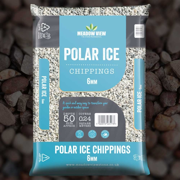 Meadow View Polar Ice Chippings - 6Mm - 20 Kg Bag
