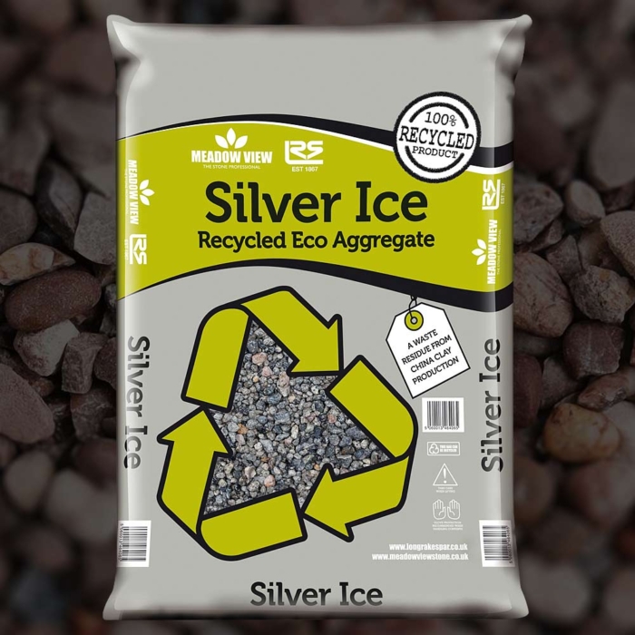 Meadow View Silver Ice Recycled Eco Aggregate - 20Mm - 20 Kg Bag