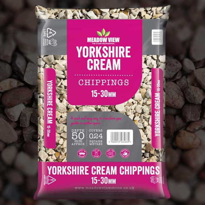 Meadow View Yorkshire Cream Chippings – 30Mm – 20 Kg Bag