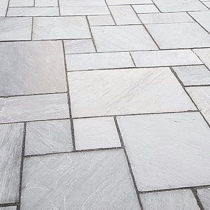 Paving Stone - Natural Indian Stone Paving Slabs - Silver - Dry