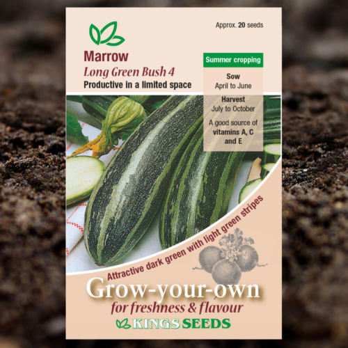 Pack Kings Vegetable Seeds Marrow Long Green Bush Garden Seed