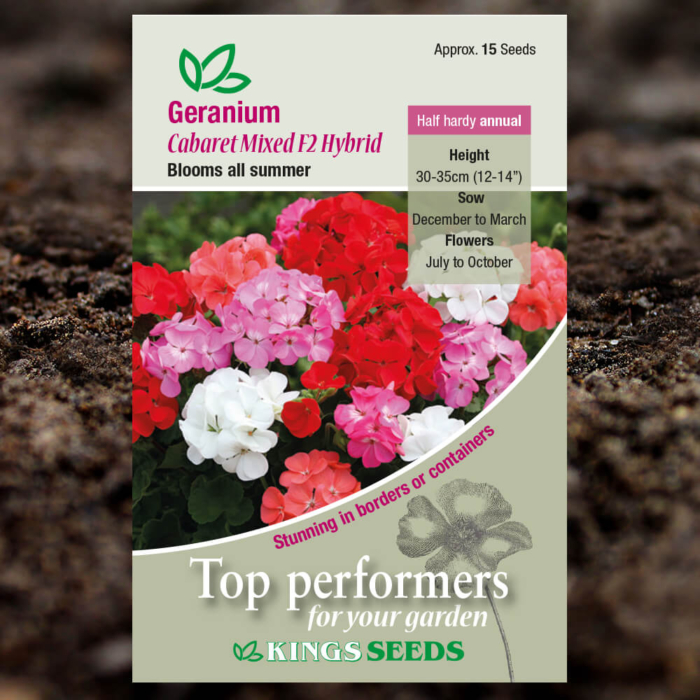 Ornamental Seeds - Geranium Cabaret Mixed F2 Hybrid