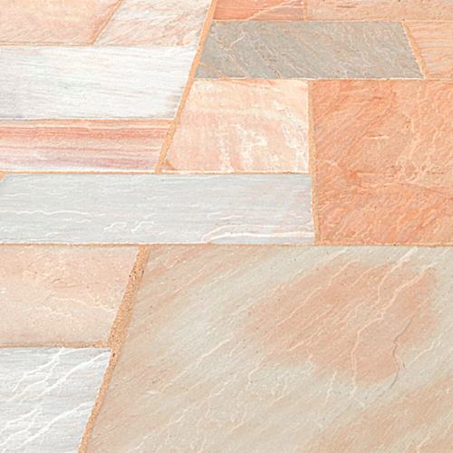 Paving Stone - Natural Indian Stone Paving Slabs - Rippon Rose - Dry